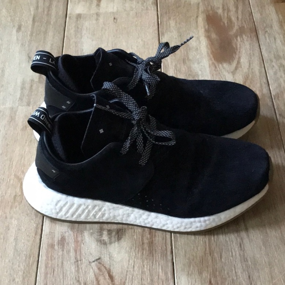 Suede adidas shoes black